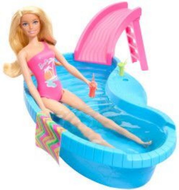 Bild von Barbie Pool mit Puppe blond - Spielset