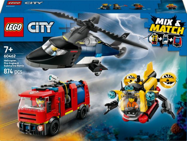 Bild von LEGO® City - 60462 Kombinationsset mit Hubschrauber, Löschauto und U-Boot