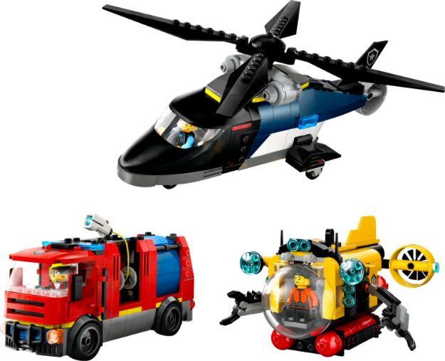 Bild von LEGO® City - 60462 Kombinationsset mit Hubschrauber, Löschauto und U-Boot