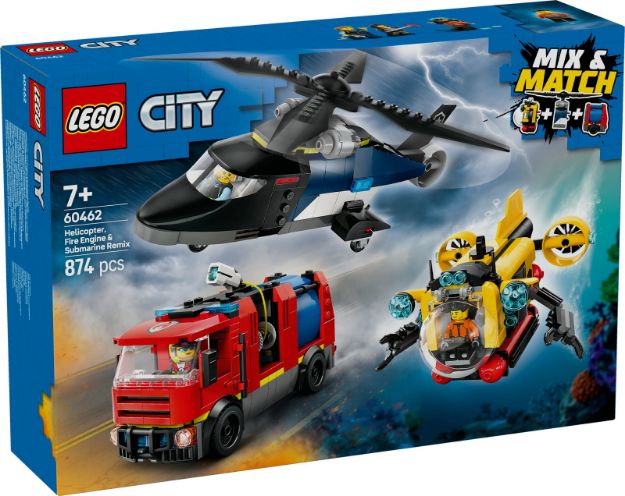 Bild von LEGO® City - 60462 Kombinationsset mit Hubschrauber, Löschauto und U-Boot