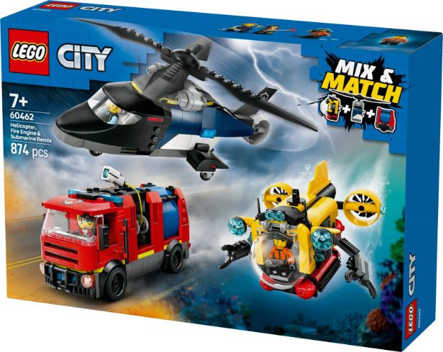 Bild von LEGO® City - 60462 Kombinationsset mit Hubschrauber, Löschauto und U-Boot