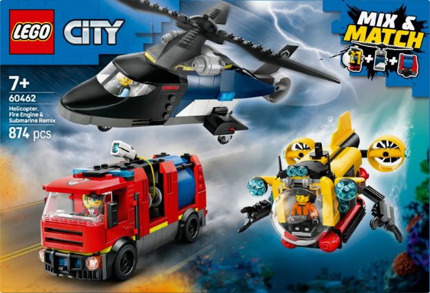 Bild von LEGO® City - 60462 Kombinationsset mit Hubschrauber, Löschauto und U-Boot