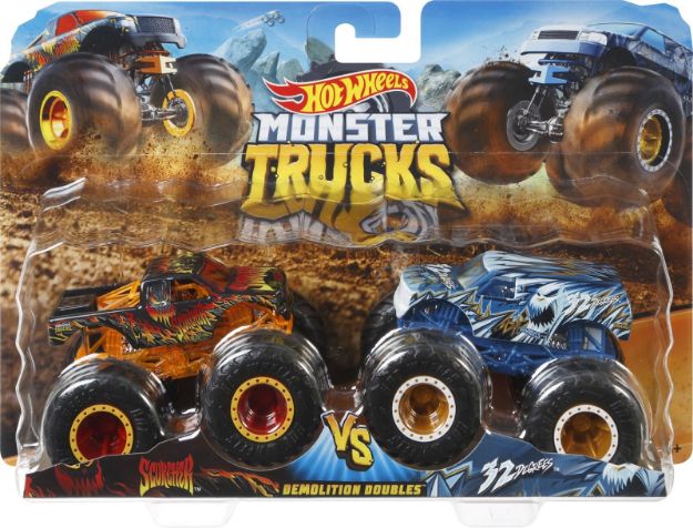 Bild von Mattel FYJ64 Hot Wheels Monster Trucks 1:64 Die-Cast 2er-Pack, sortiert