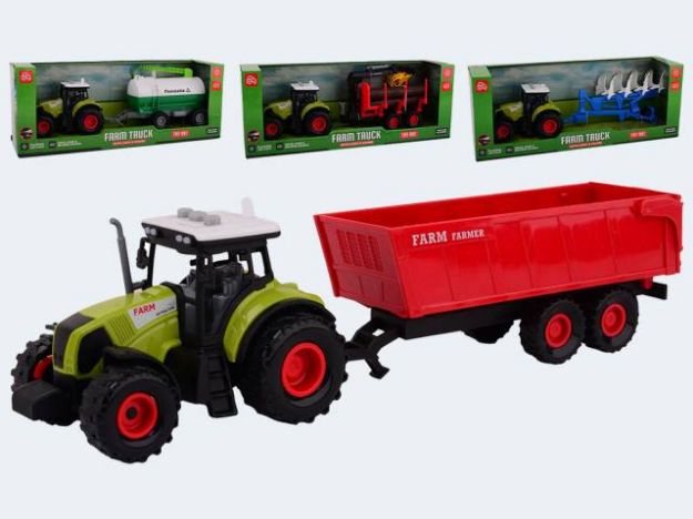 Bild von Traktor mit Anhänger Friktion Licht+Ton - Ein Stück von 3 Varianten nach dem Zufallsprinzip versendet! - 26112