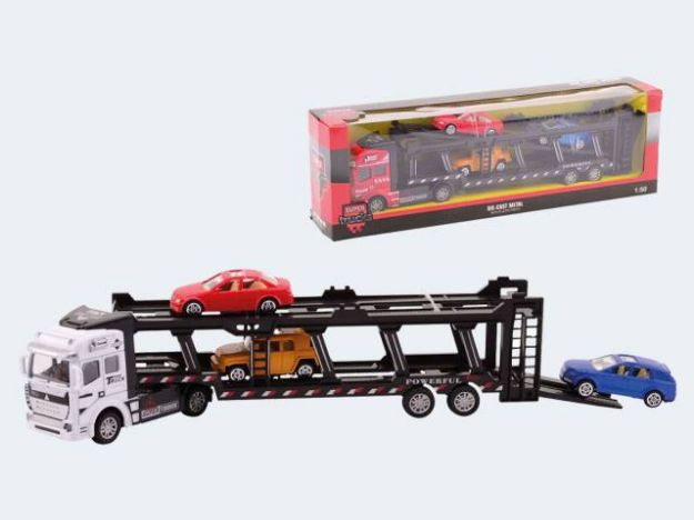 Bild von Die-Cast Autotransporter mit 3 Autos - 26990
