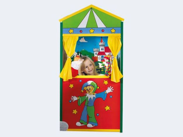 Bild von Kasperltheater 120x66cm Holz mit Kulisse - 40510