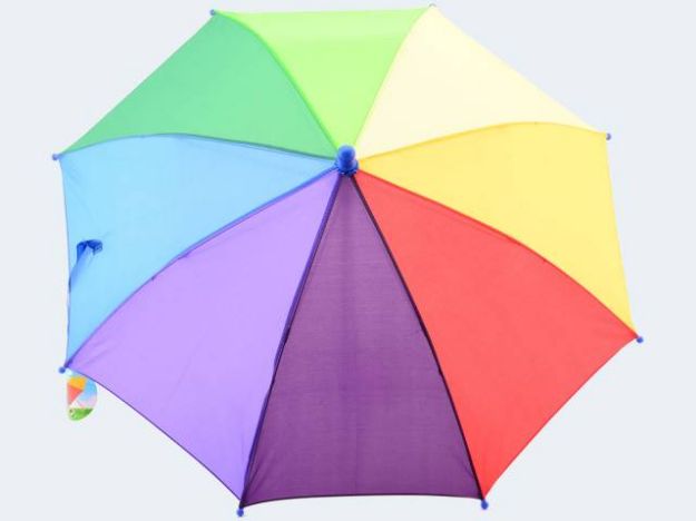 Bild von Regenschirm Regenbogen 65cm Griff ro/ge/bl/gr - 29568