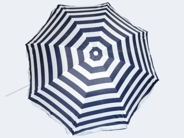 Bild von Sonnenschirm 170cm Gelenk 2 Stangen blau/weiss - 416205