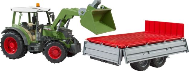 Bild von Bruder 02182 Fendt Vario 211 mit Frontlader und Bordwandanhänger