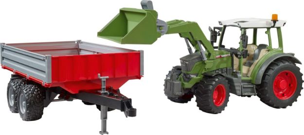 Bild von Bruder 02182 Fendt Vario 211 mit Frontlader und Bordwandanhänger