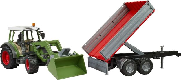 Bild von Bruder 02182 Fendt Vario 211 mit Frontlader und Bordwandanhänger