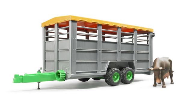 Bild von Bruder 02227 Viehtransportanhänger inklusive 1 Kuh