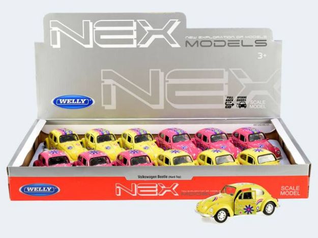 Bild von Welly VW Käfer Flower Power Rückzug - Eine Verkaufseinheit = 12 Stück - 21607