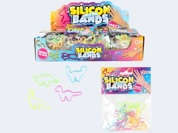 Bild von 6 Silikon Armbänder Glitter - Eine Verkaufseinheit = 36 Stück - 35310Z