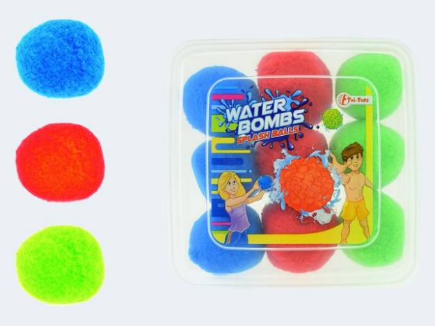 Bild von 9 Splash-Wurfbälle 6cm 3 Farben - 65252