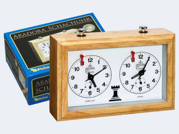 Bild von Schachuhr 18x13cm Buche mechanisch - 4680