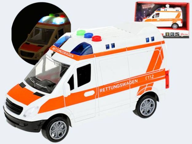 Bild von Krankenwagen 12cm Friktion Licht & Sound - 23126B