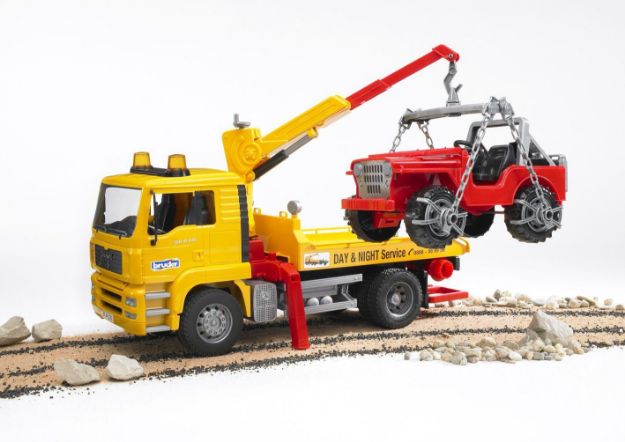 Bild von Bruder 02750 MAN TGA Abschlepp-LKW mit Geländewagen