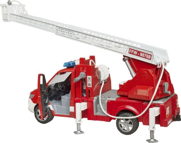 Bild von Bruder 02673 MB Sprinter Feuerwehr mit Drehleiter, Pumpe und Light + Sound Modul