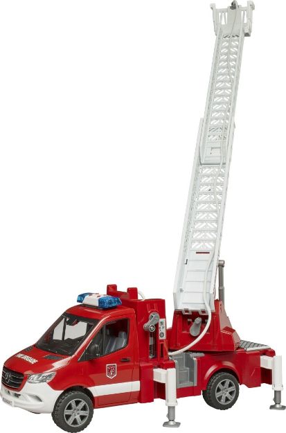 Bild von Bruder 02673 MB Sprinter Feuerwehr mit Drehleiter, Pumpe und Light + Sound Modul