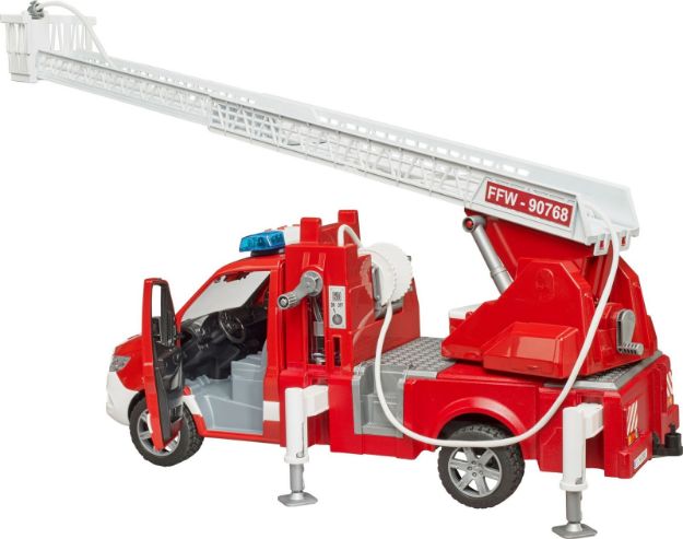 Bild von Bruder 02673 MB Sprinter Feuerwehr mit Drehleiter, Pumpe und Light + Sound Modul