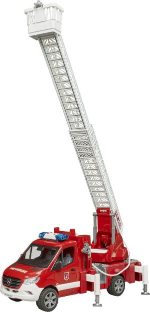 Bild von Bruder 02673 MB Sprinter Feuerwehr mit Drehleiter, Pumpe und Light + Sound Modul