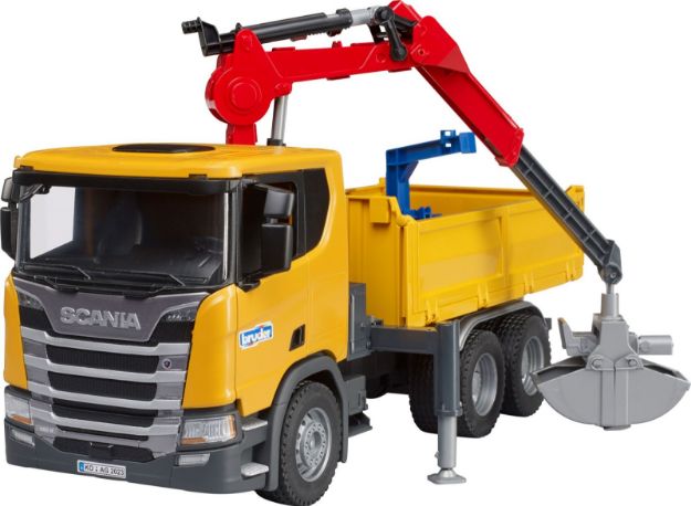 Bild von bruder 03551 Scania Super 560R Baustellen- LKW Kran und 2 Paletten