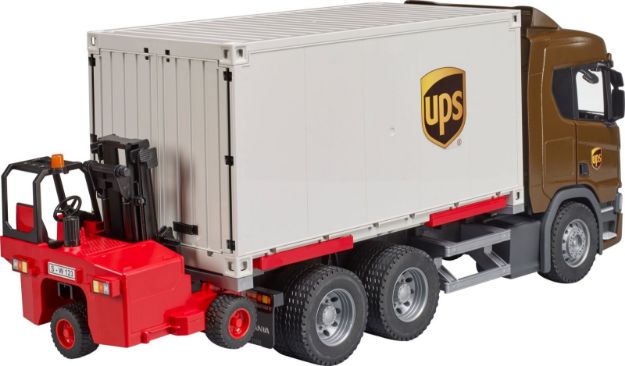 Bild von bruder 03582 Scania Super 560R UPS Logistik-LKW mit Mitnahmestapler