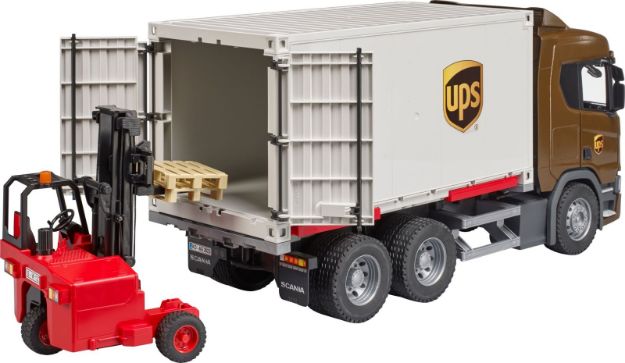 Bild von bruder 03582 Scania Super 560R UPS Logistik-LKW mit Mitnahmestapler