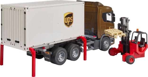 Bild von bruder 03582 Scania Super 560R UPS Logistik-LKW mit Mitnahmestapler