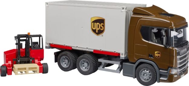 Bild von bruder 03582 Scania Super 560R UPS Logistik-LKW mit Mitnahmestapler