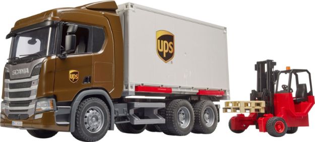 Bild von bruder 03582 Scania Super 560R UPS Logistik-LKW mit Mitnahmestapler