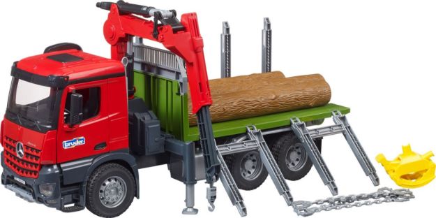 Bild von Bruder 03669 MB Arocs Holztransport-LKW mit Ladekran, Greifer + Baumstämme
