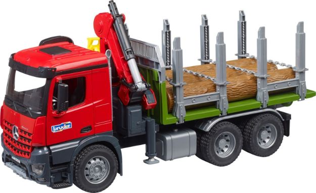 Bild von Bruder 03669 MB Arocs Holztransport-LKW mit Ladekran, Greifer + Baumstämme