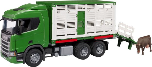 Bild von bruder 03548 Scania Super 560R Tiertransport-LKW mit 1 Rind