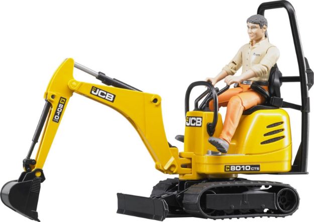 Bild von Bruder 62002 Mikrobagger 8010CTS und Bauarbeiter