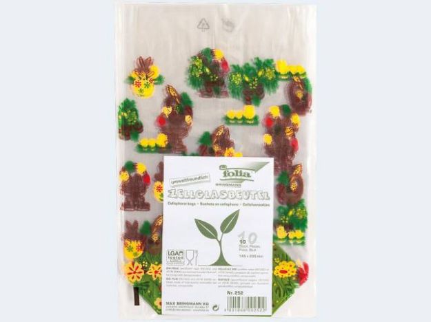 Bild von Zellglas Bodenbeutel 10St 145x235mm mit Osterdruck - 252