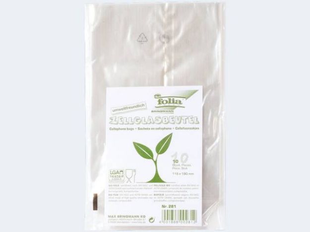 Bild von Zellglas Bodenbeutel 10St 115x190mm - 281