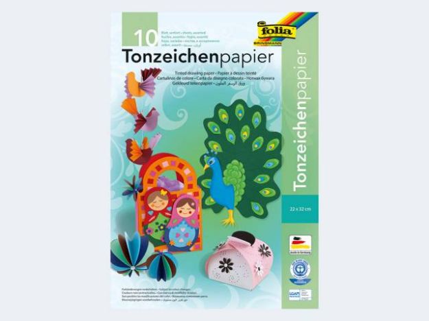 Bild von Tonpapier 22x33 10Bl 130g 10 Fbn in Mappe- 550