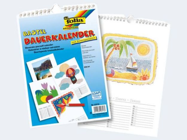 Bild von Bastelkalender A4 weiss 130g Druck schwarz - 2313