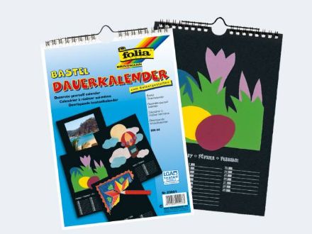 Zeige Details für Bastelkalender A4 schwarz 170g Druck silber - 23601 Bild von Bastelkalender A4 schwarz 170g Druck silber - 23601