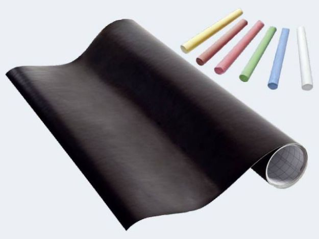 Bild von Tafelfolie 45x200 1 Rolle schwarz sk m 10 Kreiden - 390090