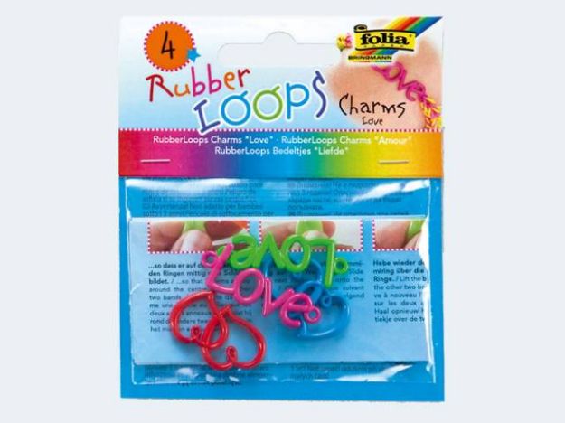Bild von Rubber Loops 4 Charms LOVE 33904