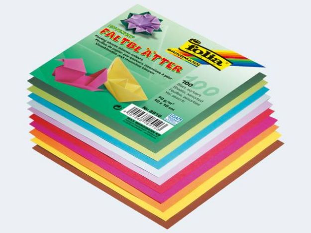 Bild von Faltblätter 10x10cm 70g 100Bl - verschiedene Farben- 8910