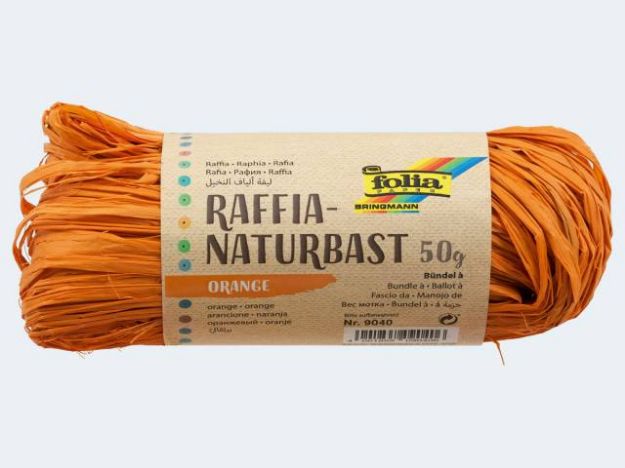 Bild von Naturbast Raffia 50g orange - 9040