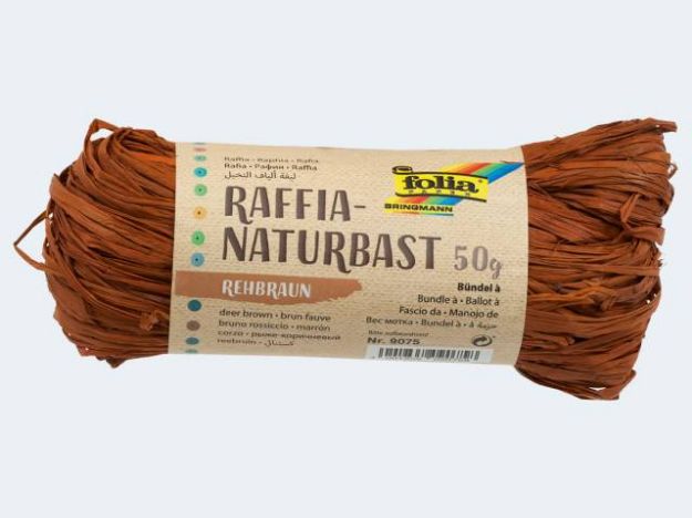 Bild von Naturbast Raffia 50g braun - 9075