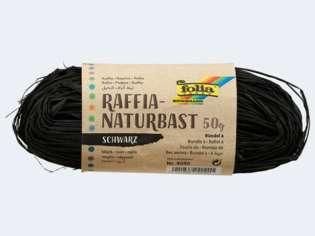 Bild von Naturbast Raffia 50g schwarz - 9090
