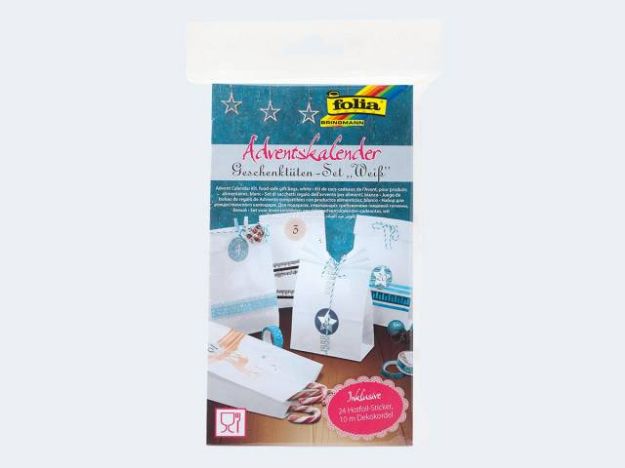 Bild von Adventskalender-Set weiss 24 lebensmittelechte Tüt - 9401