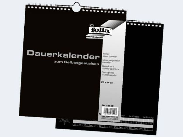 Bild von Bastelkalender 23x24cmschwarz 220g Druck silber - 23690