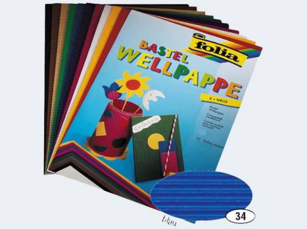 Bild von Wellpappe 50x70 10 Bogen blau - 741034